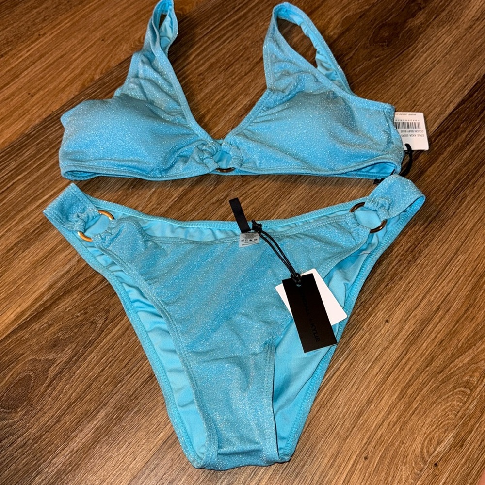 Kendall and Kylie size XL Sparkling Blue Bikini Set NWT
